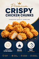 Morceaux de poulet frit surgelés de qualité supérieure, certifiés Halal, croustillants et panés, pour la vente en gros et la restauration rapide