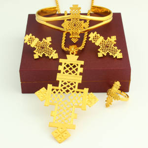 <span class=keywords><strong>JH</strong></span> alla moda Dubai 18K Set di gioielli in ottone placcato oro per feste di matrimonio-include orecchini pendenti braccialetti collana - Product Image 3