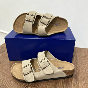 Sandales et pantoufles Boken Arizonas en cuir véritable avec semelle extérieure en <span class=keywords><strong>EVA</strong></span>, à double boucle, à bout ouvert, pour hommes et femmes, confortables pour l'extérieur, avec soutien de la voûte plantaire - Product Image 3