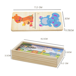 Puzzle de dominos d'<span class=keywords><strong>animaux</strong></span> en <span class=keywords><strong>bois</strong></span> de haute qualité pour l'éducation préscolaire des enfants - Product Image 6