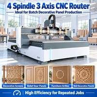 Routeur CNC multi-broches haute précision 4, 6, 8 axes 1325 pour la production de meubles en bois