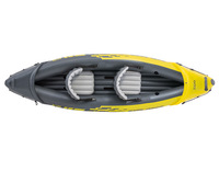 Kayak Inflable K1 K2 en Oferta, Bote de Pesca de PVC, Balsa para 2 Personas, Bote Resistente para Navegar, Amarillo/Verde, 1 Año de Garantía
