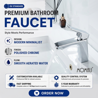 Grifo de Lavabo Cuadrado de Latón Sanitario de una Sola Palanca con Cartucho Cerámico, Diseño de Lujo, de Momali Faucet Factory