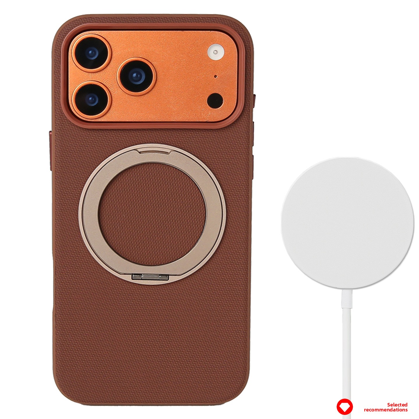 Coque inférieure simple en cuir et tissu marron foncé