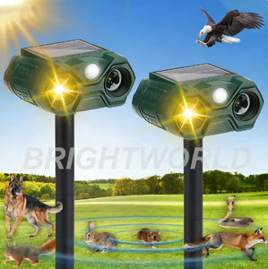 جهاز إنذار صوتي + طارد حيوانات بالموجات فوق الصوتية يعمل بالطاقة الشمسية مع 4 أصوات مدمجة للمزارع والحدائق - Product Image 2