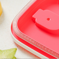 Rechteckige 304 Edelstahl Frischhaltebox mit Luftlöchern Silikon-Dichtung Temperaturdicht Auslaufsicherer Lunchbox-Deckel Modern