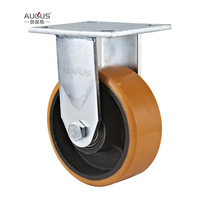 Roues pivotantes en PU rouge robustes de 4, 5, 6 et 8 pouces, 360° °   Roulettes en fonte rotatives pour équipements industriels mobiles