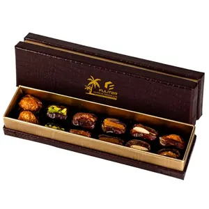 사용자 정의 브라운 초콜릿 고급 날짜 견과류 선물 상자 골판지 과자 상자 포장 식품