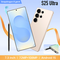 Nouvelle version mondiale S25 Ultra, smartphone à écran plein 4G de 7,3 pouces, résolution HD, LTE, processeur octa-core, étanche