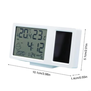 Wholesale Desktop Temperature <b>Humidity</b> <b>Meter</b> with LCD Screen Time Date Week Display Indoor Thermometers Hygrometer Solar Powered - Product Image 2