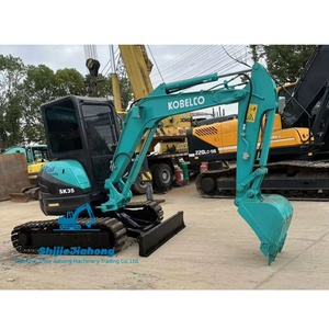 Miniexcavadora Kobelco SK35 Usada para Excavación de Zanjas y Trabajos Urbanos, Carrocería Compacta |   Giro sin extensión de cola |   Operación Sencilla - Product Image 1
