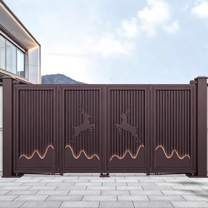 <span class=keywords><strong>Portail</strong></span> de cour moderne de haute qualité, style balançoire, automatique, en <span class=keywords><strong>aluminium</strong></span>, pliable, pour villa - Product Image 3