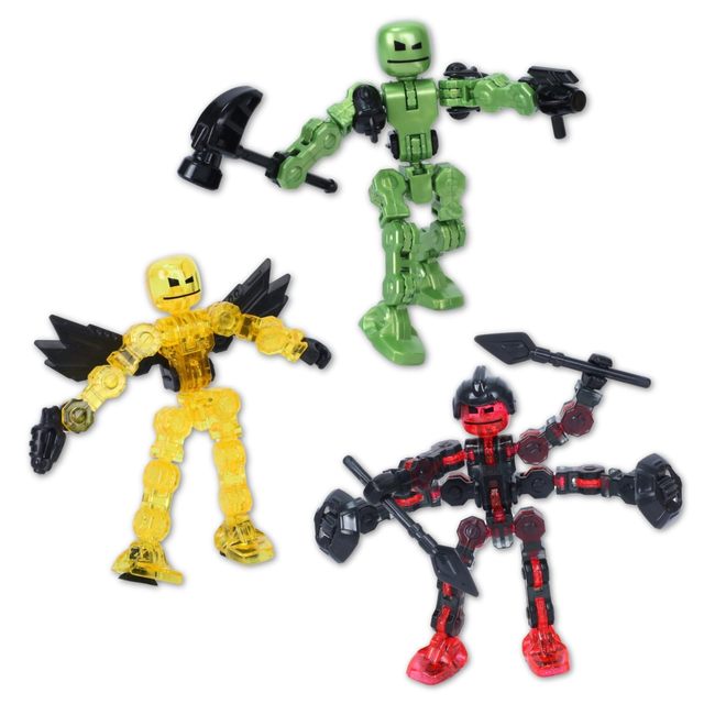 Pack Set 3 Movable Making-pose Plastic Action Figures Weapons Scorpion Guardian Stop Motion Children Gift Toy