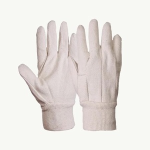 Gants de sécurité en coton blanc texturé, respirants, avec poignet élastique, gants de travail polyvalents - Product Image 5