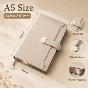 Carnet A5 personnalisé en cuir PU doux au toucher avec fermeture magnétique et pochette pour cartes, idéal pour l'écriture professionnelle - Product Image 2