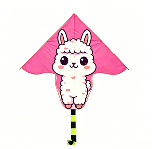 Cerf-volant pour enfants en forme d'animal de dessin animé, facile à faire voler, en polyester, triangulaire, avec longue queue, pour les sports de plein air et les jeux en famille - Product Image 3