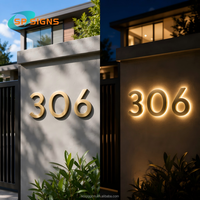 Lettres rétroéclairées personnalisées SP SIGN, lettres en relief 3D LED, enseigne personnalisée avec logo, enseigne lumineuse en acier inoxydable, numéro de maison ou d'entreprise
