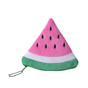 Korean Watermelon Strawberry Plush Coin Purse Keychain Cartoon Cute Coin Pouch Keychain with Wallet for Girl Women Jewelry