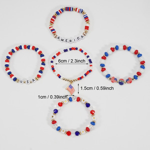 Pulsera Elástica de Arcilla y Cristal con Bandera de País para el <span class=keywords><strong>Mundial</strong></span> de Fútbol 2026, Regalo de Joyería para Mujeres, Hombres, Aficionados al Deporte y Aficionados a los Equipos - Product Image 4