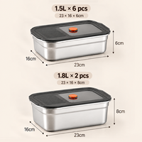 Ensemble de 8 boîtes alimentaires empilables en acier inoxydable, boîtes à lunch réutilisables pour le transport en extérieur, le camping, les pique-niques et la préparation des repas