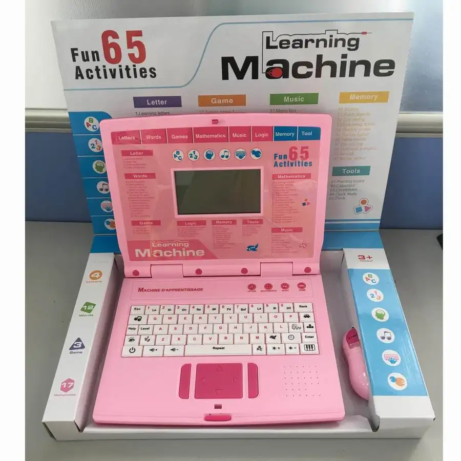 65 функций, Детская интеллектуальная обучающая машина на английском языке, Детский обучающий ноутбук с большим экраном, обучающая машина для детей