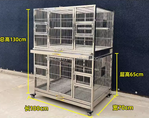 4 gabbie per uccelli con ruote silenziose e vassoio di urina in acciaio inossidabile a doppio strato di gabbie per pappagalli - Product Image 3
