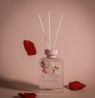 Diffuseur de parfum en verre 200 ml de style moderne, personnalisable en usine, pour la maison, la chambre, la décoration, avec fleurs séchées, parfum d'ambiance