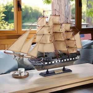 NAUTIMALL Modello in Legno della USS Constitution, Replica Preassemblata di 24 Pollici, Barca a Vela Nautica per Decorazione Casa, Stile Rustico Vintage - Product Image 5