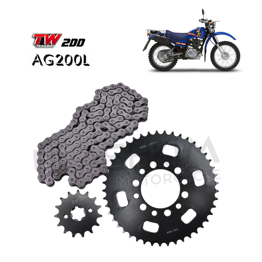 オートバイヤマハTW200 AG200スプロケットチェーンディスク大小歯