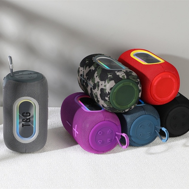 T&G TG665 Fabric Wireless Blue Tooth Speaker Box Portable Outdoor Waterproof Loudspeaker Support FM Radio With Light TG Speakers