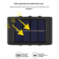Lampe murale solaire extérieure IP65 pour villa, clôture, jardin, éclairage de cour, lumière chaude 1.2V