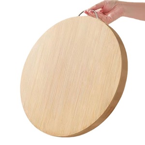 Tabla de cortar redonda de bambú de 30 cm, gruesa, de doble cara, para cortar frutas y verduras - Product Image 4