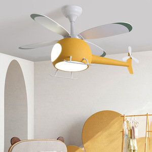 Creative LED Elicottero Cartone Animato Aereo Ventilatore a Soffitto Lampadario per <span class=keywords><strong>Bambini</strong></span> Camera da Letto Studio Luce a sospensione - Product Image 4