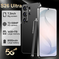 Smartphone Global Desain Baru S26 Ultra 5G 16GB+1TB Deca Core CDMA LTE Kamera Terbuka Android dengan Face ID Dual SIM