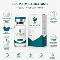 Maßgefertigte 10ml Ampullen-Verpackungsetiketten Pillen- & Flüssigkeitsverpackung Selbstaufrichtende Schachteln mit Elfenbeinkarton Heißprägung Logo