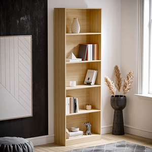 Libreria a 5 Ripiani Extra-Large con Scaffali in <span class=keywords><strong>Legno</strong></span> <span class=keywords><strong>Bianco</strong></span>, Scomparti Portaoggetti, Perfetta per Ufficio o Soggiorno - Product Image 4