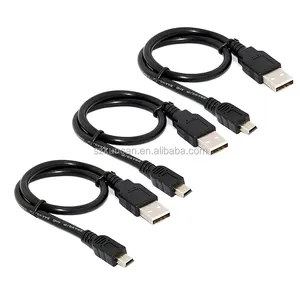 For DVR GPS PC Camera MP3 Black Standard USB 2.0 A Maleに5Pin Mini B Male Charging Cable