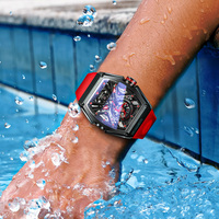 Best-seller Montres mécaniques pour hommes OEM Private Design FKM automatique squelette logo personnalisé
