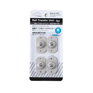 Selbstklebende Rollen, 4 Stück, kreisförmige Kunststoffrollen mit integriertem 360-Grad-Drehgelenk, Stahlkugel, universelle Kleberollen - Product Image 1