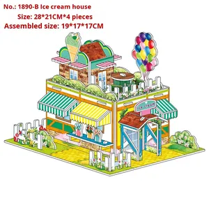 Aishang-Casse-<span class=keywords><strong>t</strong></span>ête en 3D pour cour de quatre étages, jouet de bricolage fait à la main, modèle en papier écologique, cadeau créatif pour enfants, filles et garçons - Product Image 3