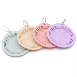 BPA miễn phí di động Silicone ráp con chó Bát du lịch vật nuôi cho ăn món ăn nước ngoài trời Cắm trại Có thể gập lại thức ăn cho chó bát - Product Image 4