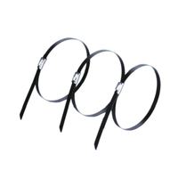 Attache-câble en acier inoxydable de 15 mm de large, robuste, avec revêtement époxy, à boule autobloquante, pour applications marines et de pipeline