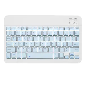 Mini teclado bluetooth sem fio, teclado russo espanhol recarregável teclado para tablet ipad telefone celular portátil