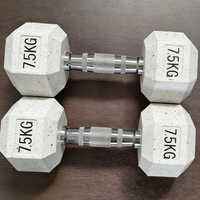 Ensemble d'haltères en caoutchouc personnalisables avec logo, 2,5-5 kg, 5-100 lb, vente en gros d'usine, haltères à tête ronde pour musculation