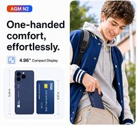 Teléfono Móvil AGM N2 4G Android 16 Go, Doble SIM, Batería de 3000 mAh, Pantalla de 4.96 Pulgadas, GPS, Mini Teléfono Inteligente para Uso en Exteriores