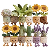 Jouets en peluche de haute qualité, personnalisés, de 8 pouces, en forme de plantes succulentes, de fougères, de tournesols, de cactus et de lavande en pot, pour la décoration de fêtes