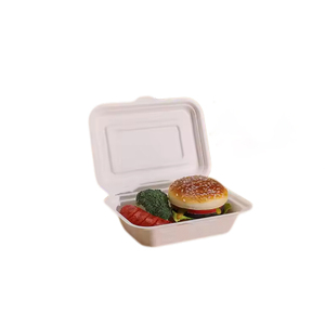 Cubiertos desechables biodegradables <span class=keywords><strong>ECOLIFE</strong></span>, fiambrera de 9*6 pulgadas con <span class=keywords><strong>2</strong></span> compartimentos, contenedor de comida de caña de azúcar de vajilla - Product Image 2