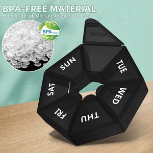 Logo personalizzato 7 giorni scatola rotonda della pillola organizzatore all'ingrosso pp pillola <span class=keywords><strong>contenitore</strong></span> di plastica <span class=keywords><strong>per</strong></span> medicina e pillole - Product Image 4