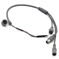 Cable de alimentación de vídeo de 550mm, arnés de cableado, aislamiento de PVC, Conductor Coaxial de cobre de 50ohm, botón de Reinicio de alimentación CC, conector BNC