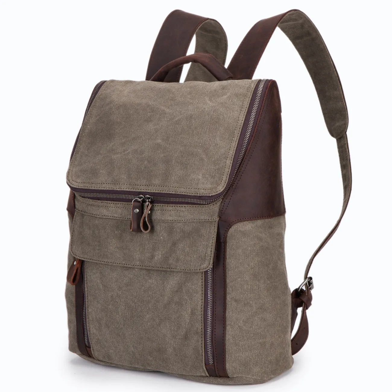 Vintage Canvas Backpack Custom Fashion College Bags Men Backpack with Laptop Compartment Inside Rucksack Polyester Male BUG